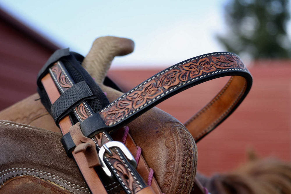 BENEFAB poll pad on horse halter demonstrating dual therapy magnets for tension relief.