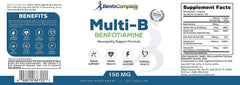 BenfoComplete Benfotiamine bottle back label with ingredients and usage details.