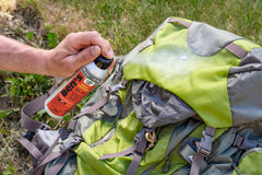 Ben's spray mist covers clothes quickly for quick protection.