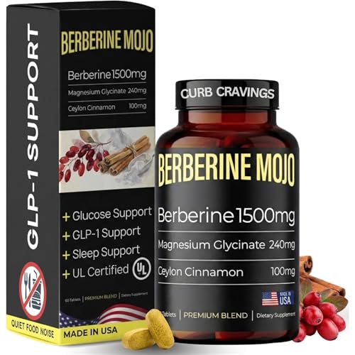 Berberine Mojo bottle front image highlighting high-potency Berberine 1500mg for metabolic support