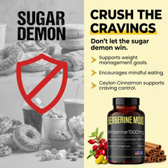 Berberine Mojo cinnamon and tablets illustrate natural flavor and potential glucose support