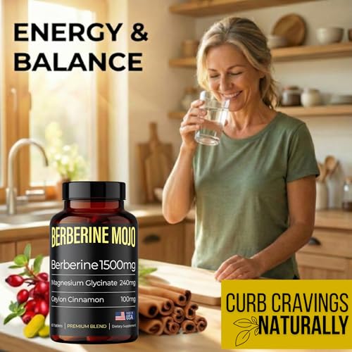 Berberine Mojo shelf setup with lifestyle items suggests daily use in routines