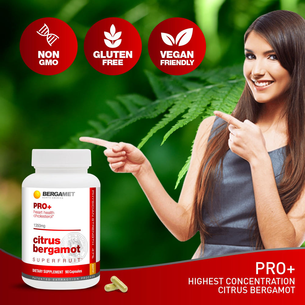 Calabria hand-picked bergamot note on BergaMet PRO+ bottle.