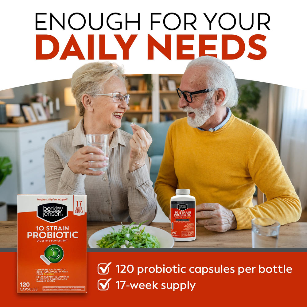 Label highlights 10 strains and 10B CFUs for broad gut flora.