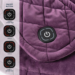 Display highlights auto shut-off feature on Berkshire Blanket heating pad.