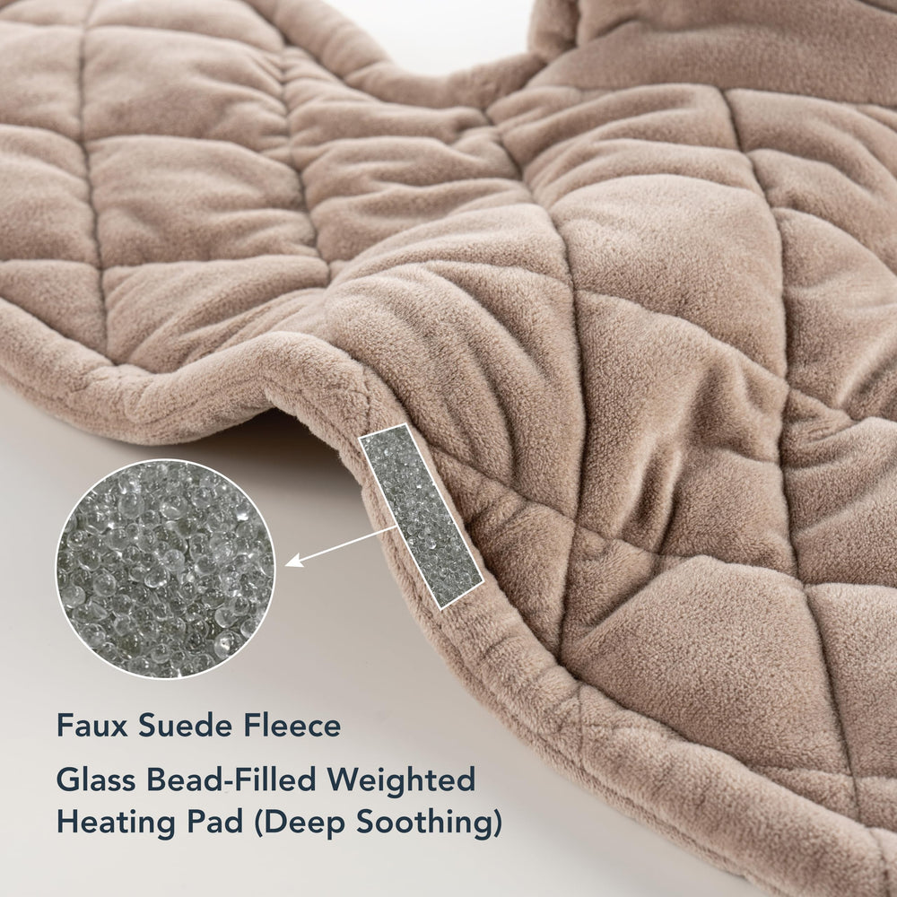 Berkshire Blanket weighted heating pad back view showing broad upper back coverage.