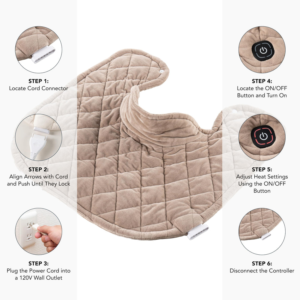Berkshire Blanket weighted heating pad glass beads detail highlighting even pressure distribution.