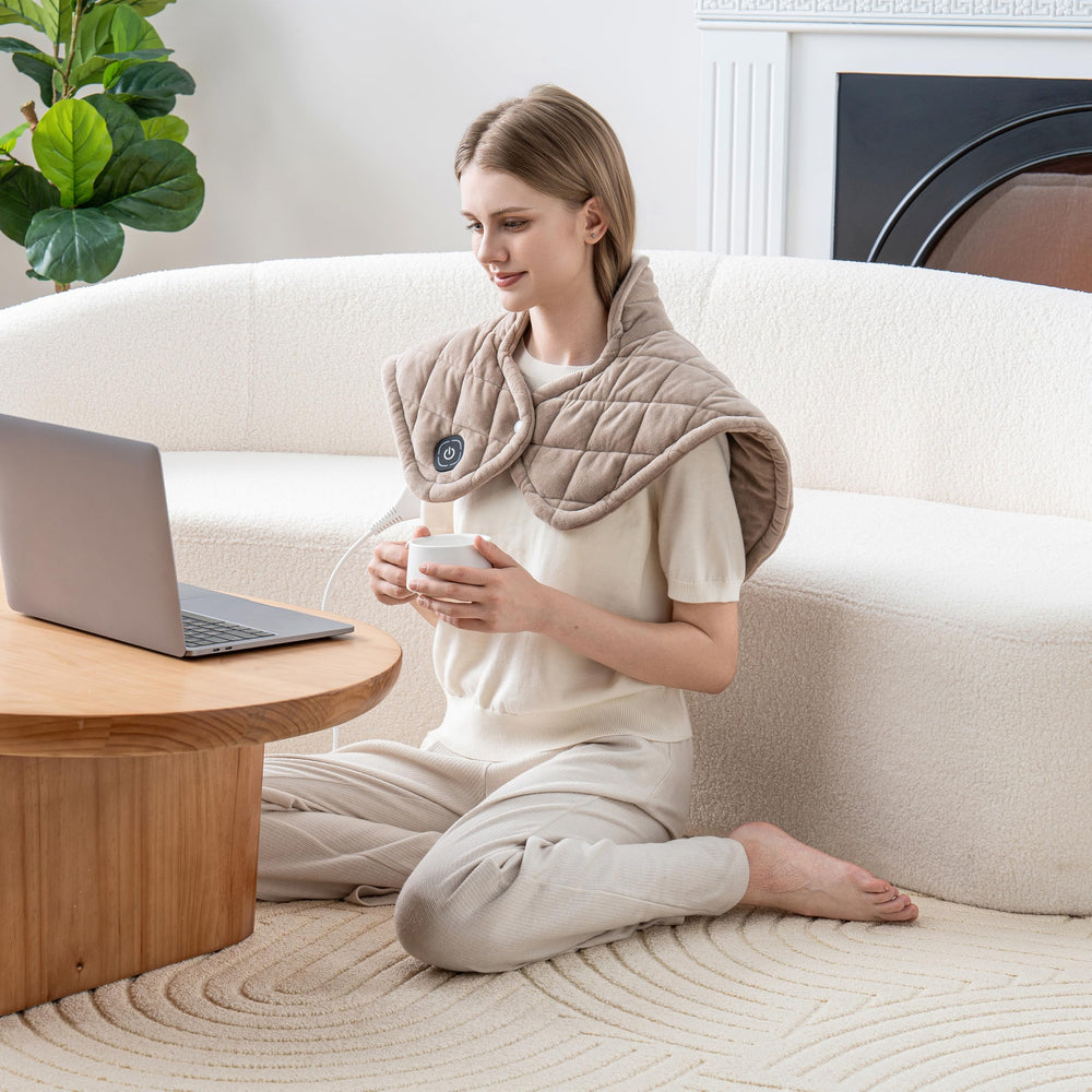 Berkshire Blanket weighted heating pad with four heat settings for customizable comfort.