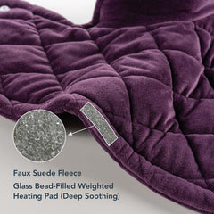 Side view shows eggplant Berkshire Blanket pad ready for cozy warmth.