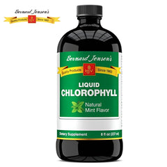 Chlorophyll extract sourced from Bernard Jensen's premium alfalfa leaves for quality green wellness.