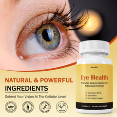 Besgiful Eye Supplement capsules closeup emphasizes easy daily use for clearer vision support.