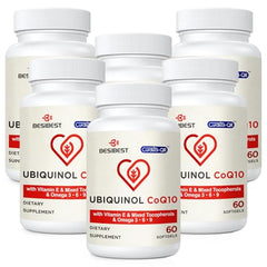 Besibest Ubiquinol 600mg softgel bottle—high-potency CoQ10 with omega-3s for daily energy support.