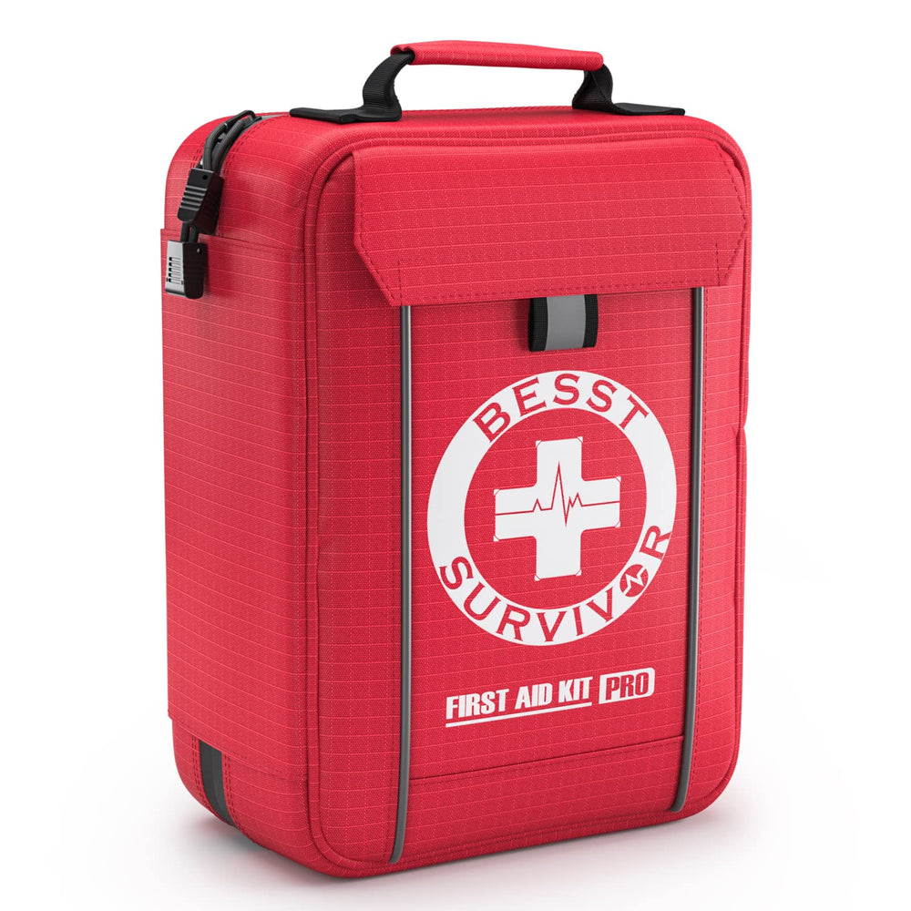 Besst Survivor trauma kit with labelled compartments for quick access during emergencies.