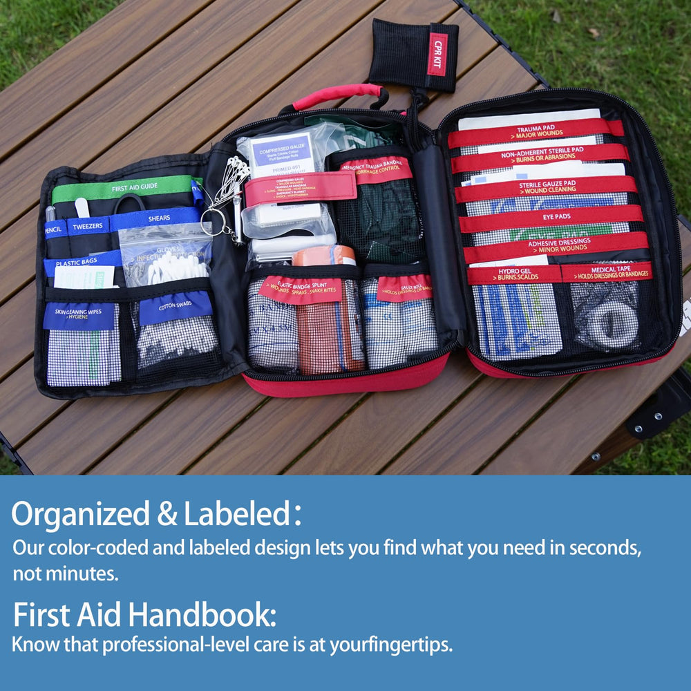 Besst Survivor trauma kit MOLLE system ready for attachment to a pack.