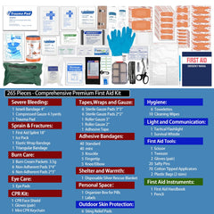 Besst Survivor trauma kit contents organized for fast access.