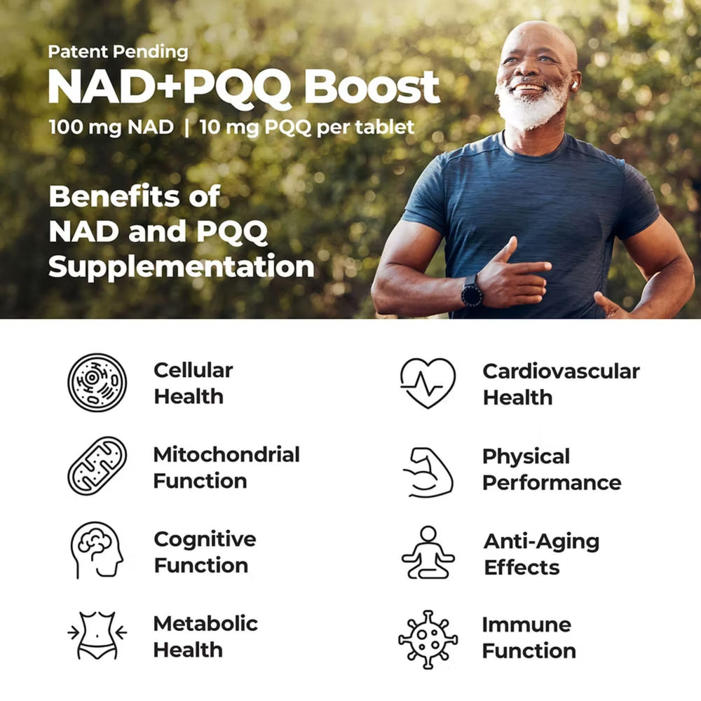 Best 365 Labs NADPQQ Boost bottle on a desk in a premium packaging scene.