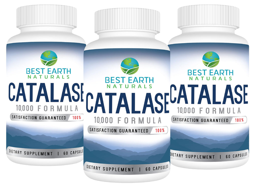 Best Earth Naturals Catalase 10,000 bottle front shows potent hair support formula