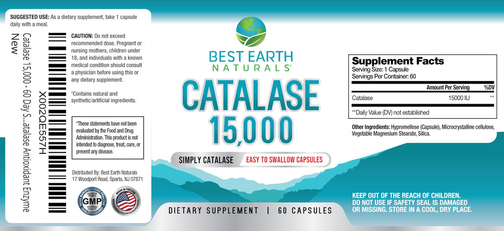 Best Earth Naturals catalase on bathroom counter ready to take.