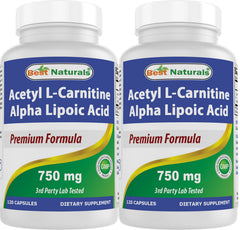 Best Naturals Acetyl L-Carnitine Alpha Lipoic Acid bottle supports daily supplementation.