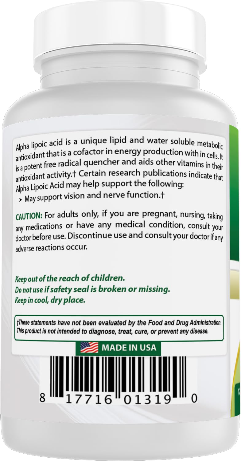 USA-made production emphasis on Best Naturals Alpha Lipoic Acid for quality trust.
