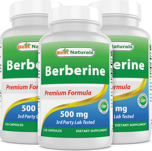 Best Naturals Berberine 500mg bottle front for everyday wellness potential
