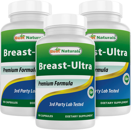 Best Naturals Breast-Ultra bottle with 90 capsules ready for daily use.