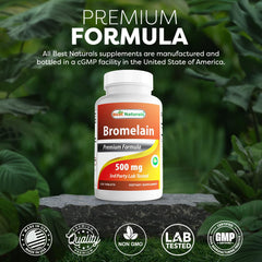 Best Naturals Bromelain 3-pack bottles arranged for easy rotation.