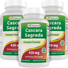 Best Naturals Cascara Sagrada bottle on a kitchen counter for daily use.
