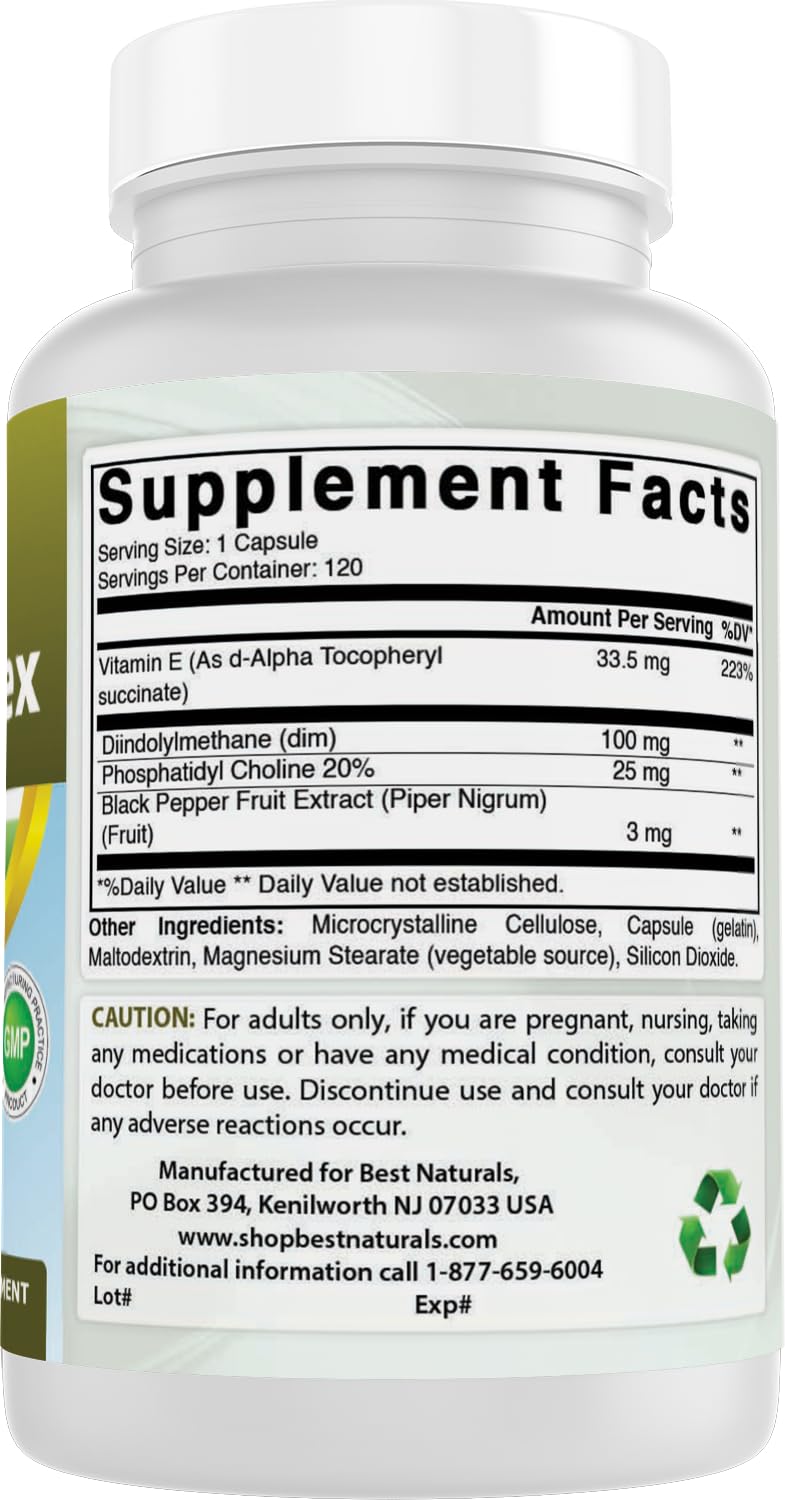Best Naturals DIM Complex glass bottle placed on a shelf for home use