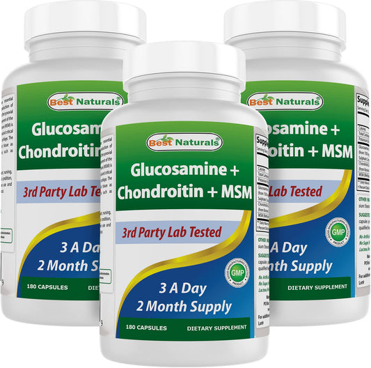 Best Naturals glucosamine chondroitin MSM bottle front for daily joint support.