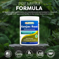 Best Naturals Konjac Glucomannan label verified bottle non-GMO and gluten-free ingredients.