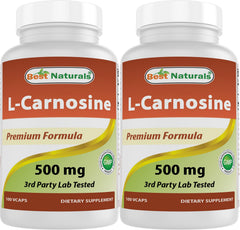 Best Naturals L-Carnosine 500 mg bottle front for daily supplementation