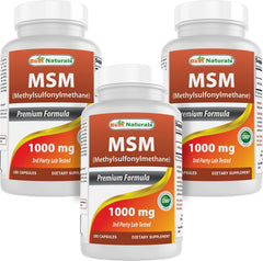 Best Naturals MSM bottle shown for reliable daily wellness packing.