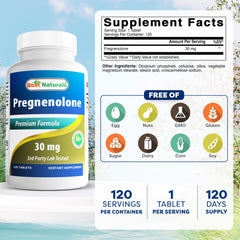 Best Naturals Pregnenolone bottle front showing label and branding