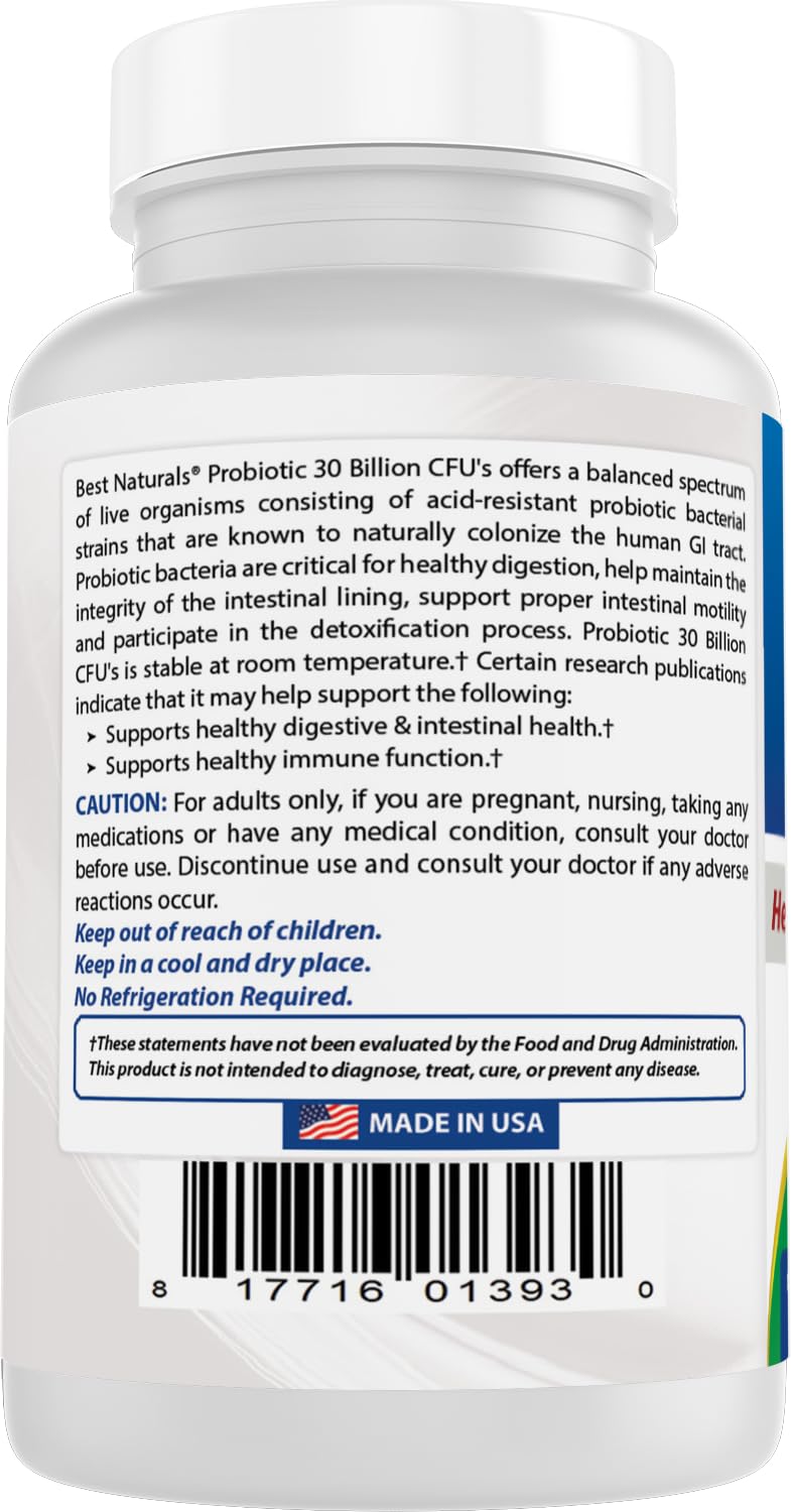 Best Naturals Probiotic made in USA facility stamp signals trusted production