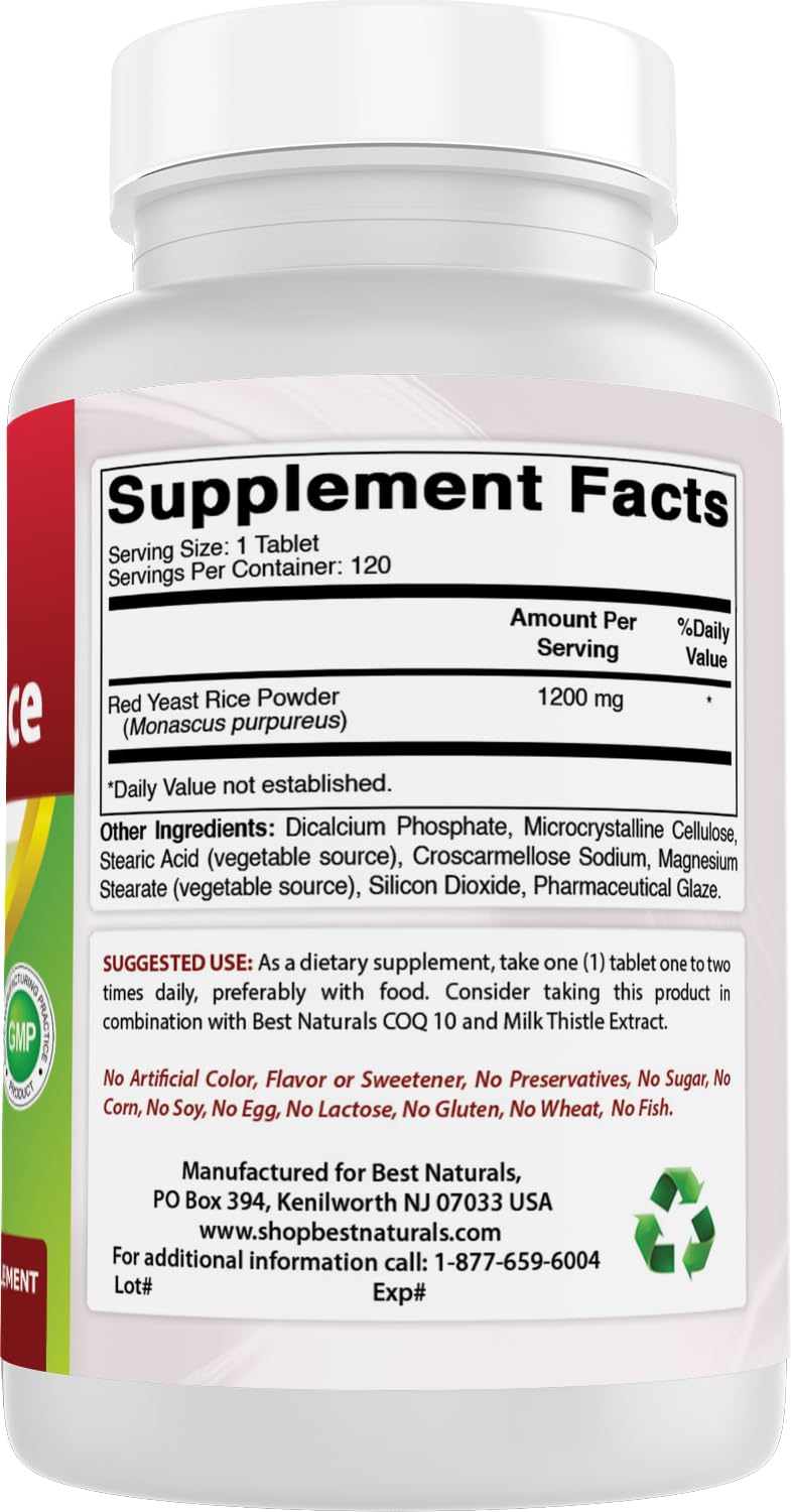 Gluten-free seal on Best Naturals Red Yeast Rice bottle