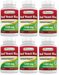 Best Naturals Red Yeast Rice bottle front showing 60 tablets per bottle for daily use