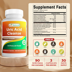 Best Naturals Uric Acid Cleanse 90-count capsules for easy daily use.