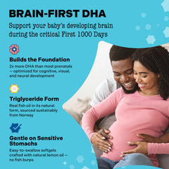 Closeup of Best Nest Wellness Mama Bird DHA label highlighting omega-3 content