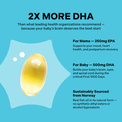Best Nest Wellness Mama Bird DHA softgels poured for easy daily intake