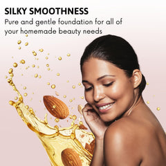 Best of Nature almond oil body care being massaged into skin.