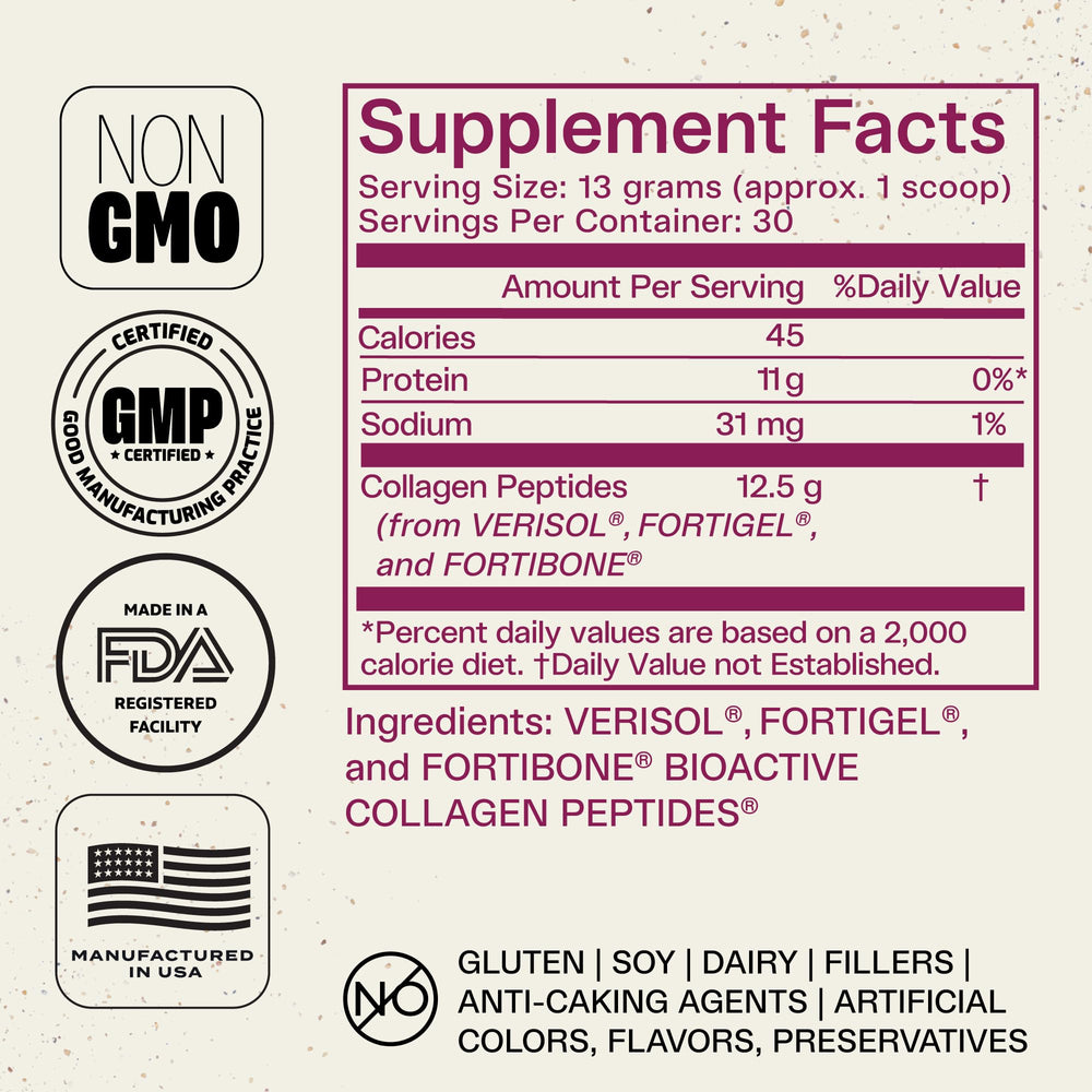 Unflavored collagen powder ready to mix into coffee, smoothies, or yogurt.