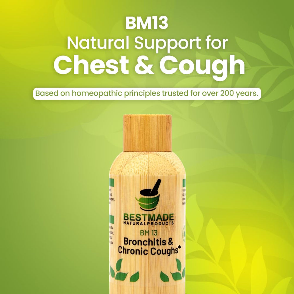 BM13 label close-up showing ingredients and dosage guidance