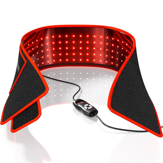 BestQool Red Light Therapy Belt wraps the knee for post-workout relief