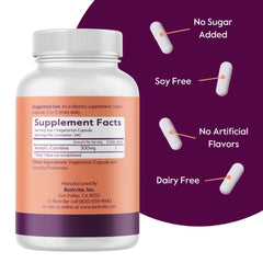 BESTVITE capsules lined up showcasing pure acetyl L-Carnitine without stearates
