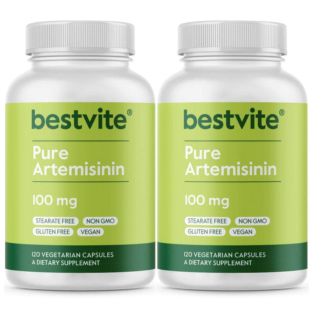 BESTVITE Artemisinin bottle label shows pure vegan capsule for everyday immune support.