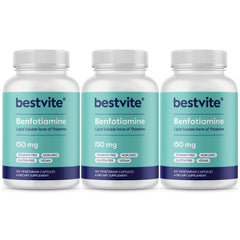 BESTVITE Benfotiamine 150mg bottle for daily wellness support.