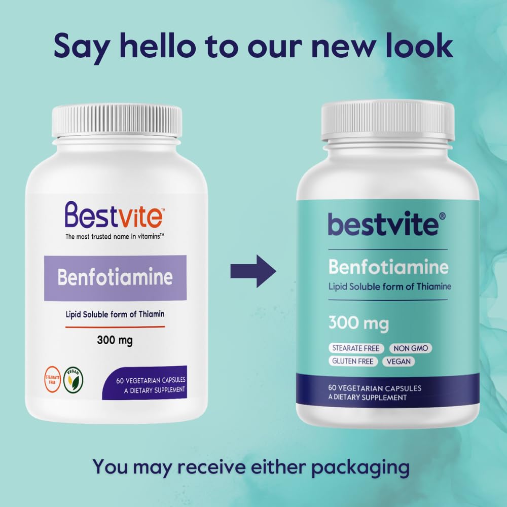 Benfotiamine capsules close-up emphasizing absence of stearates