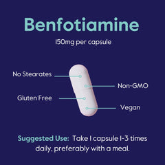 Packaging of BESTVITE Benfotiamine shows vegan and non-GMO formulation.