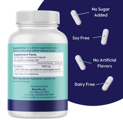 Bestvite Bromelain vegan formula shown as a vegetarian-friendly enzyme supplement.